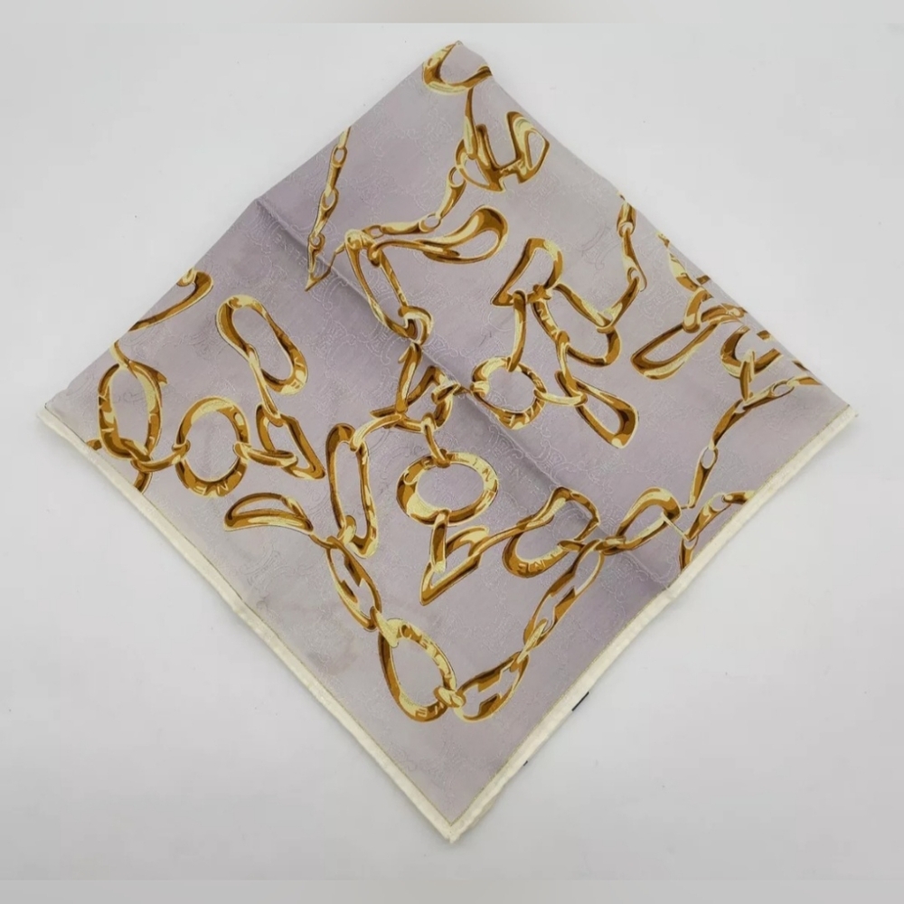 NWT Celine Silk Gold Chain Pattern Scarf - Picture 6 of 6